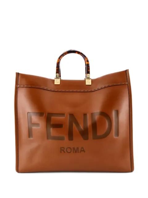 Sunshine Shopper Leather Large tote bag by FENDI