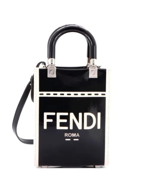 Sunshine Shopper Tote Patent and Canvas Mini crossbody bag by FENDI