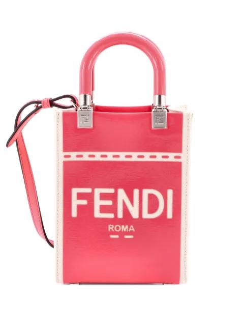 Sunshine Shopper Tote Patent and Canvas Mini crossbody bag by FENDI