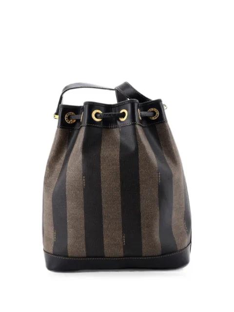 Vintage Pequin Coated Canvas Large bucket bag by FENDI