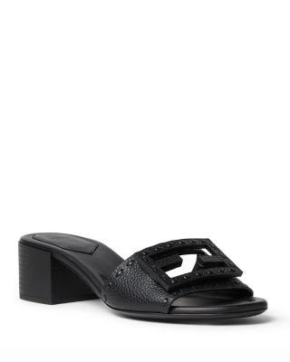 Women's Baguette Leather Block Heel Sandals by FENDI