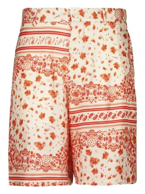 bandana-print silk shorts by FENDI