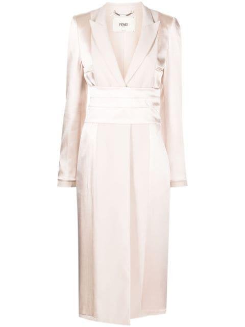 belted satin overcoat by FENDI