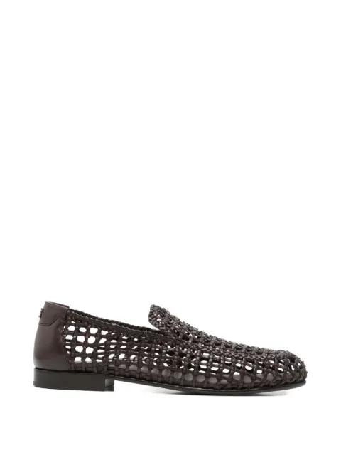 braided leather loafers by FENDI