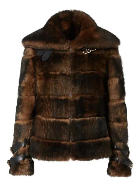 buckle fur jacket by FENDI
