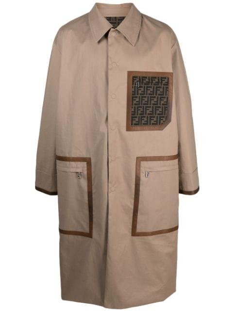 button-up mid-length trench coat by FENDI