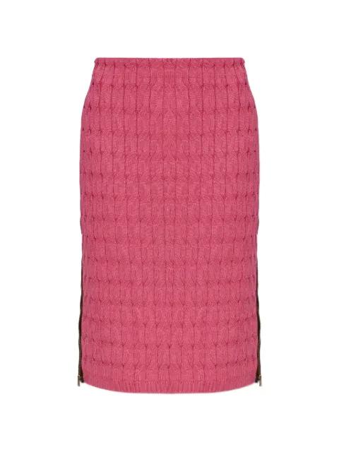 cable-knit side-zip skirt by FENDI