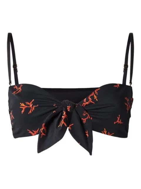coral-print tie-front bikini top by FENDI