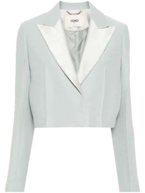 cropped contrast-panel blazer by FENDI