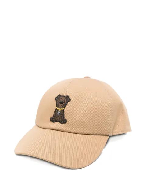 dog-embroidery baseball cap by FENDI