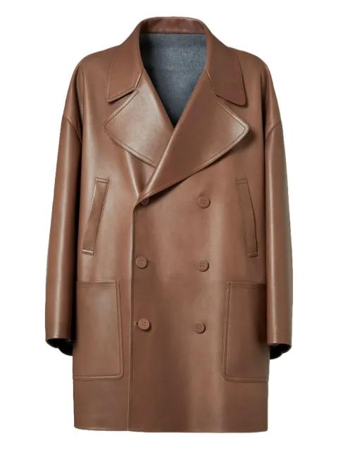 double-breasted lambskin coat by FENDI