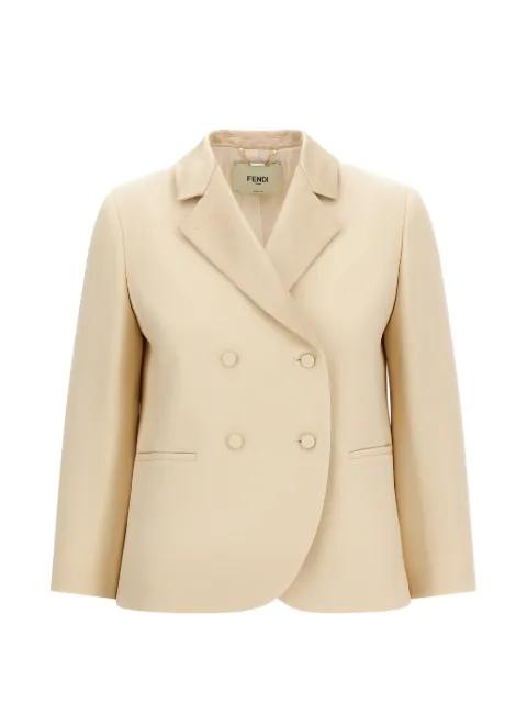 double-breasted silk-lapel blazer by FENDI