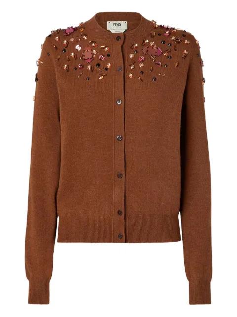 embellished cardigan by FENDI