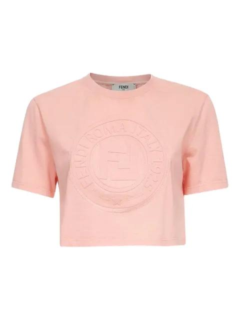 embossed-logo short-sleeve top by FENDI
