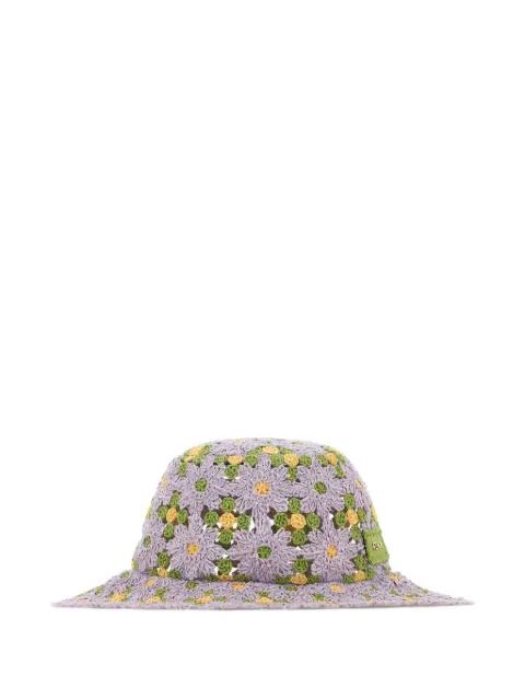 embroidered crochet bucket hat by FENDI