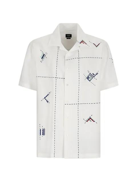embroidered linen shirt by FENDI