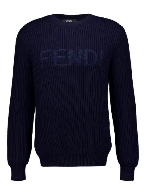 embroidered-logo long-sleeved sweater by FENDI