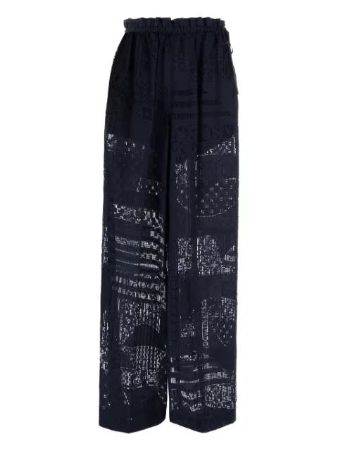 embroidered wide-leg trousers by FENDI