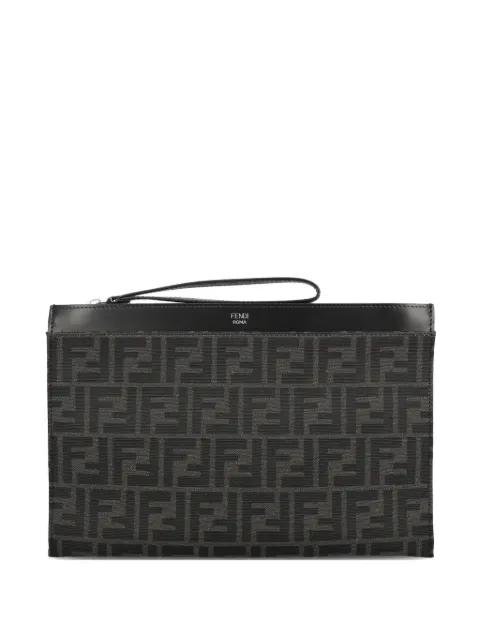 ff-motif leather clutch bag by FENDI