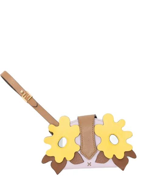 floral-appliqué wallet by FENDI