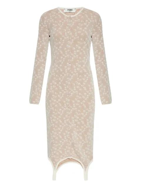 floral-motif dress by FENDI