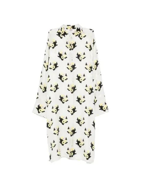 floral-print buttoned midi dress by FENDI