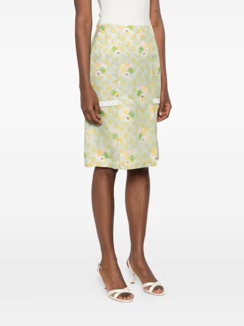 floral-print pocket midi skirt by FENDI