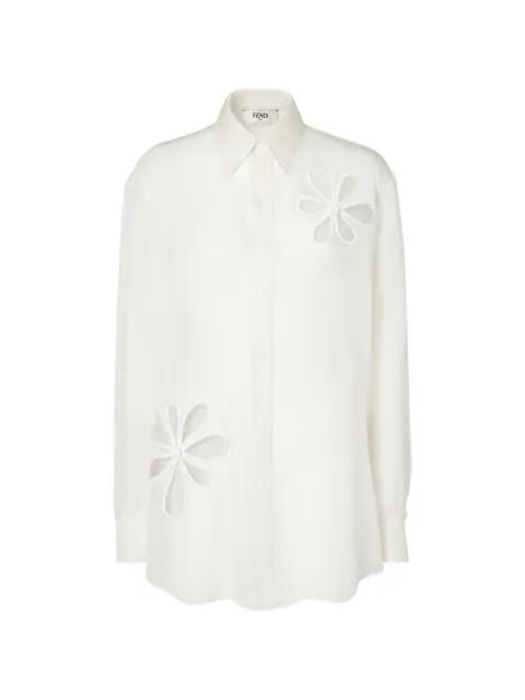 flower appliqué shirt by FENDI