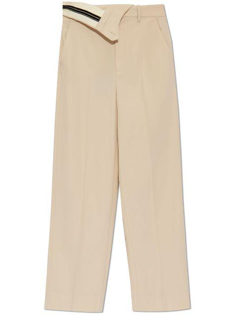 foldover waist gabardine trousers by FENDI