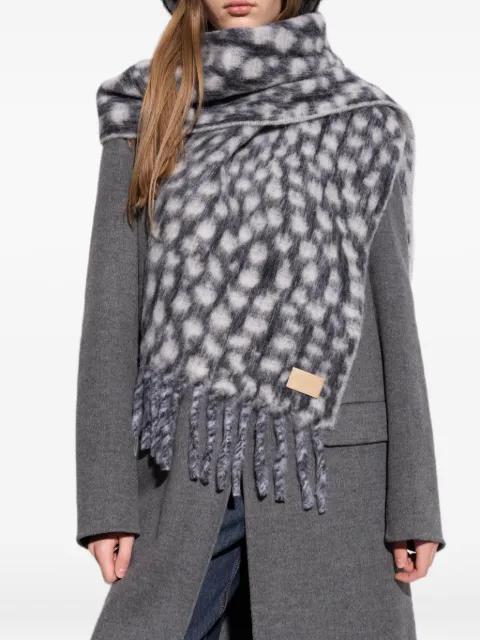 fringed checked scarf by FENDI