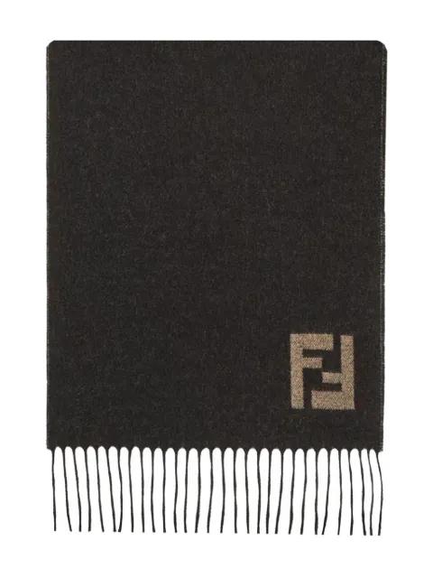 fringed logo-detail scarf by FENDI