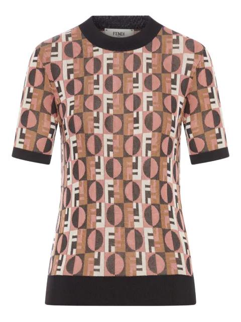 geometric jacquard T-shirt by FENDI