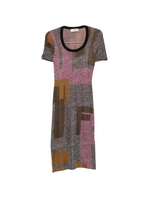 geometric-print midi dress by FENDI