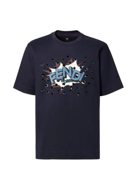 graphic-appliqué T-shirt by FENDI