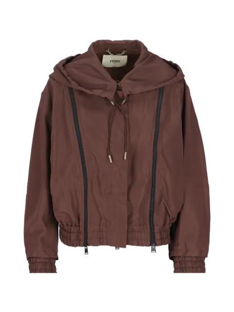 hoodied zip-up bomber jacket by FENDI