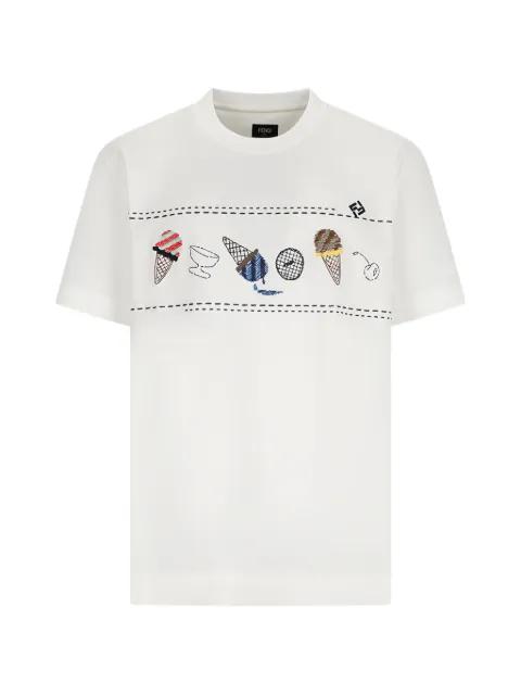 ice cream-embroidered T-shirt by FENDI