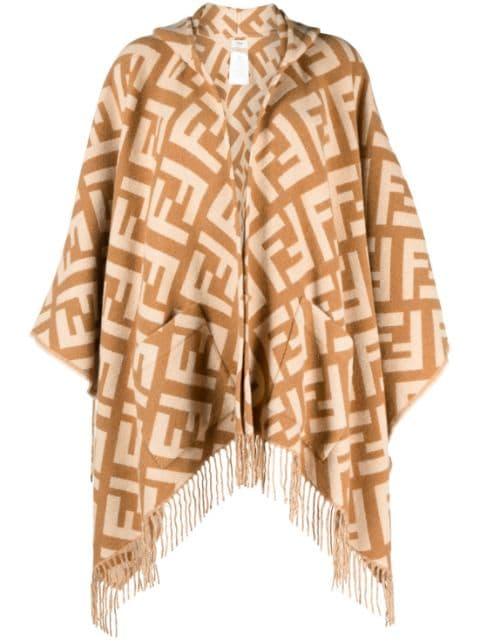 jacquard cashmere poncho by FENDI