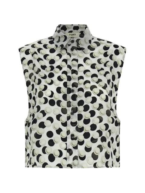 jacquard polka dot silk top by FENDI