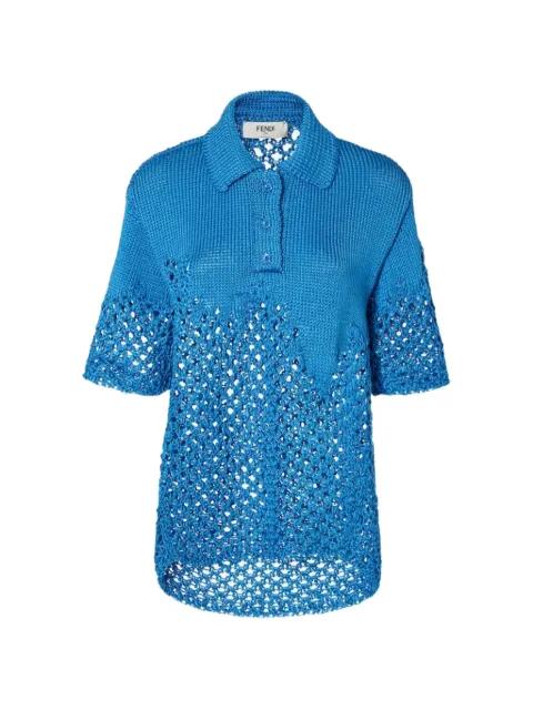 knitted polo top by FENDI