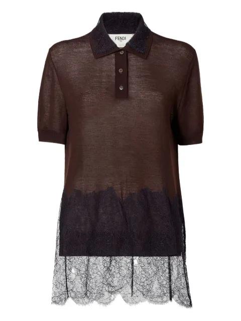 lace polo shirt by FENDI