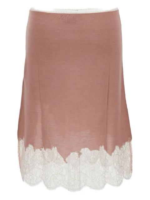 lace-trimmed wool skirt by FENDI