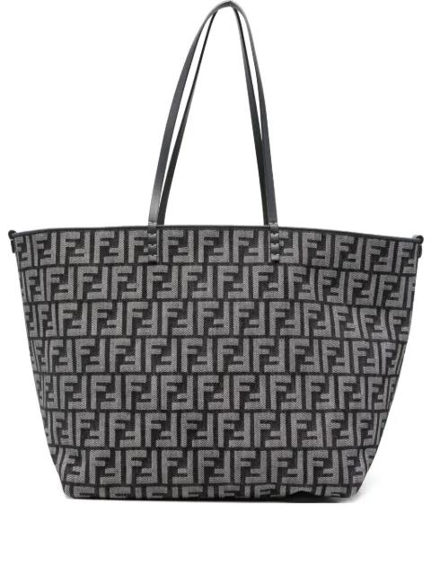 large Roll denim FF-jacquard tote bag by FENDI
