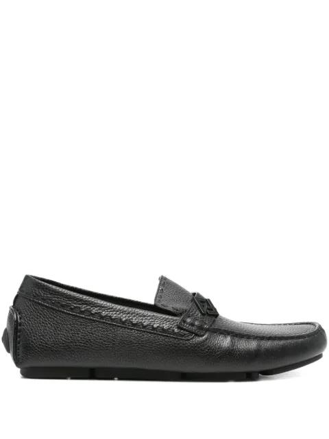 leather logo-plaque loafers by FENDI