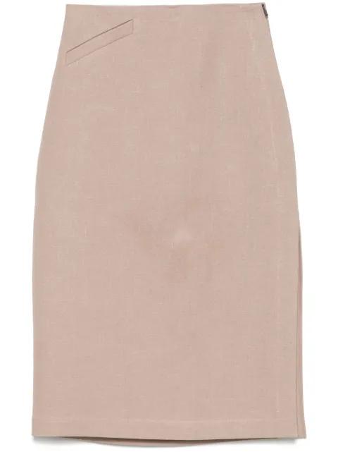 linen midi skirt by FENDI