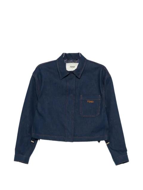 logo-embroidered denim jacket by FENDI