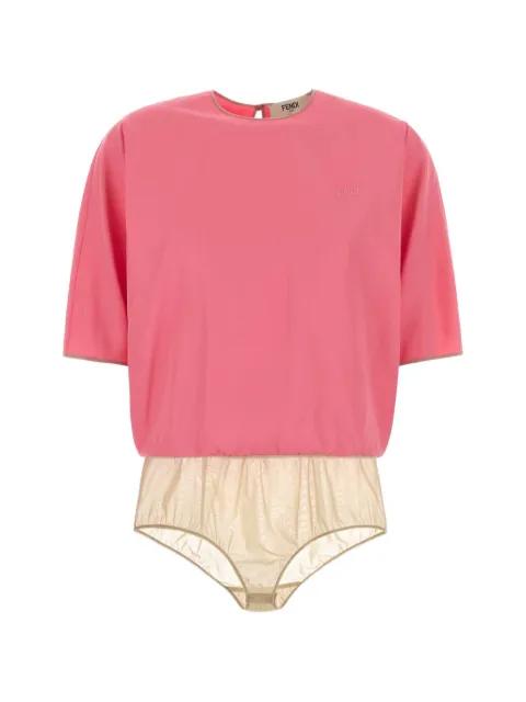 logo-embroidered short-sleeve bodysuit by FENDI