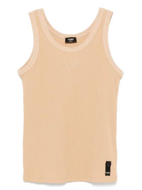 logo-embroidered tank top by FENDI