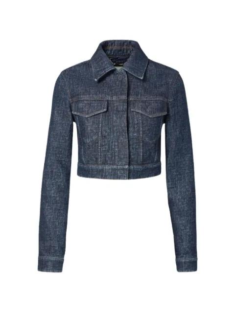 logo-motif cropped jacket by FENDI
