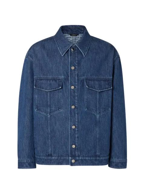 logo-patch denim jacket by FENDI