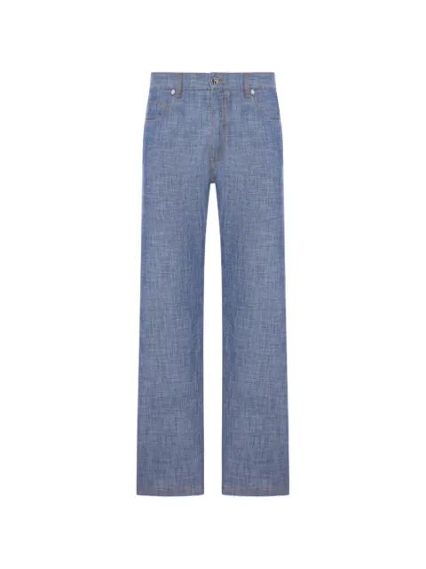 logo-patch straight-leg trousers by FENDI